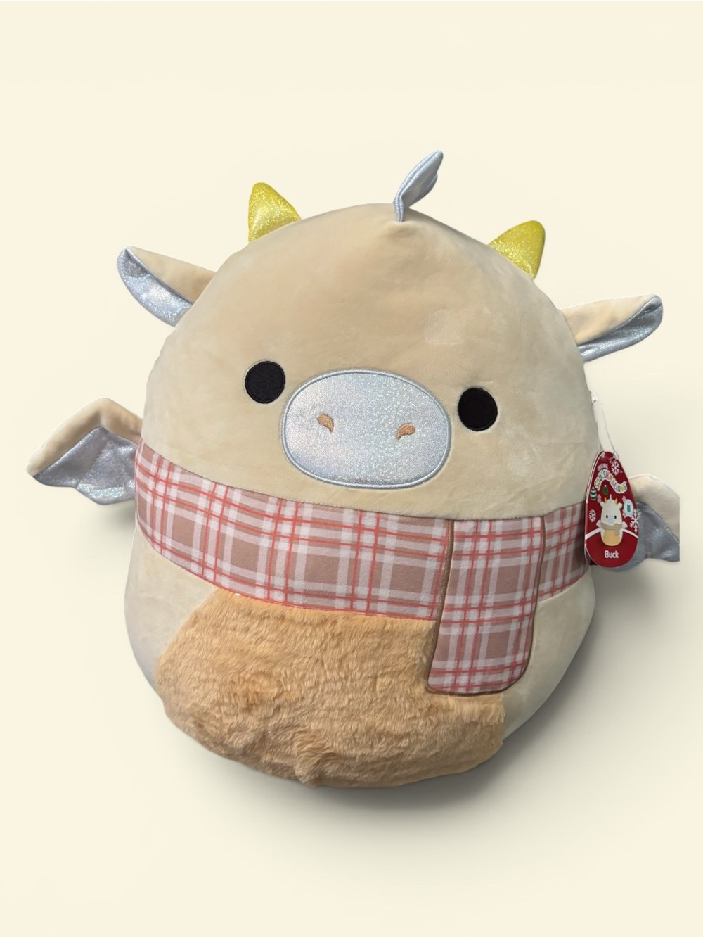 20” Squishmallows Buck Holiday Dragon Plush Scarf Silver Wings NWT
